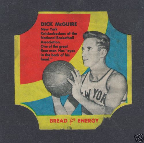 1950 Bread for Energy Label Dick McGuire